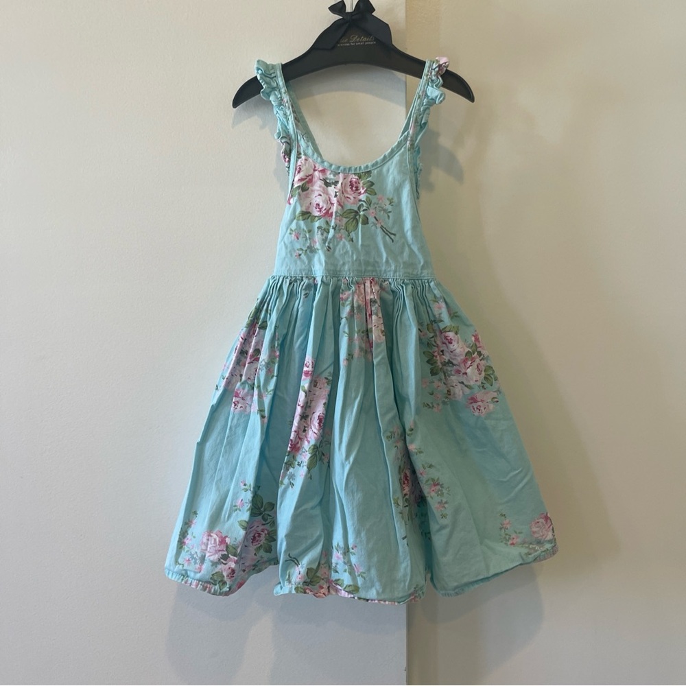 Cotton Floral Blue Kids Girls Dress